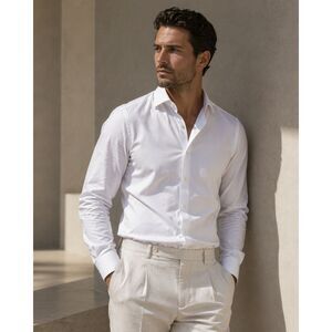 SUITSUPPLY White Button Up Long Sleeve Shirt Top  Mens Size 40